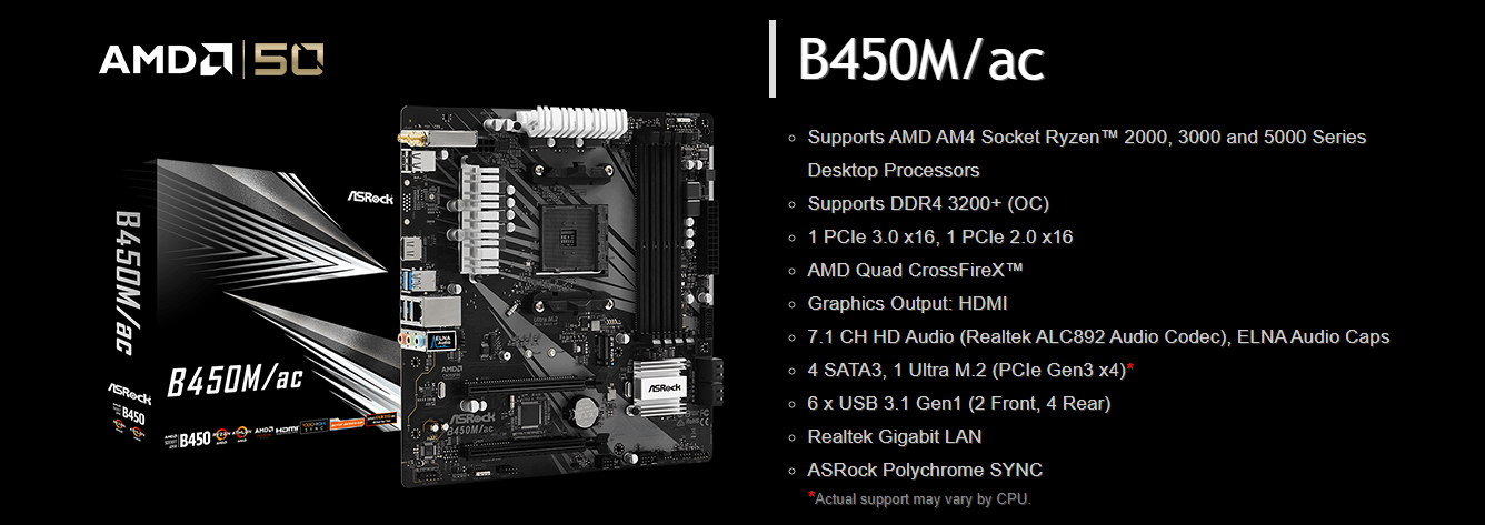 asrock b450m/ac motherboard