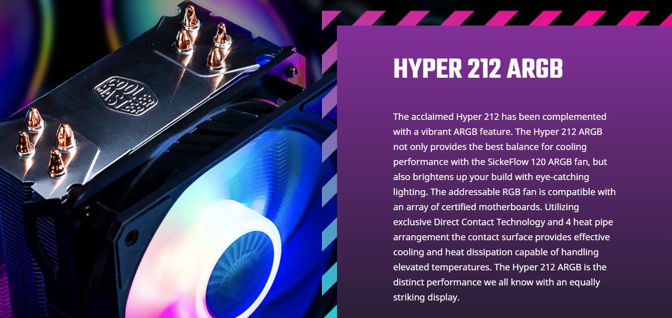 Cooler Master Hyper 212 argb cpu cooler